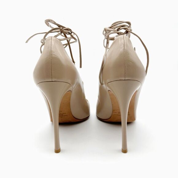 VALENTINO Rockstud Ankle Tie Wrap Strap Heels Size 40 Pointed Toe Leather Pumps - Picture 6 of 11